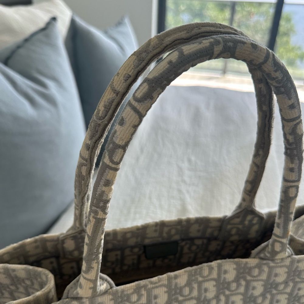 Dior Beige & Gray Christian Dior Medium Book Tote - Picture 4 of 14